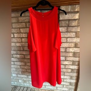 Red Zara Cold Shoulder Mini Dress Size Large